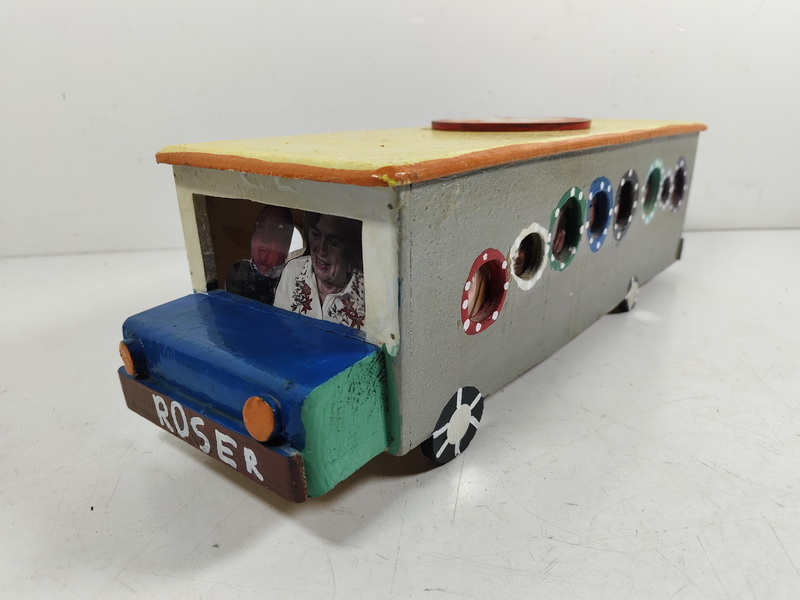 autobus portarretratos familia manualidad infantil madera 14x48.5x15 1u